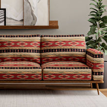 Load image into Gallery viewer, Heavy Duty Red Green Black Brown Southwestern Ethnic Geometric Upholstery Fabric