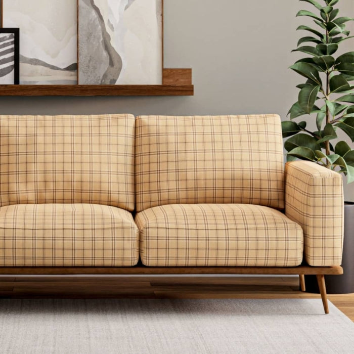 Barnegat Plaid Upholstered Custom Modern Sofa, Barnegat Plaid