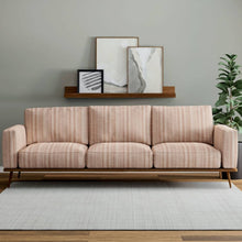 Load image into Gallery viewer, Heavy Duty Beige Brown Red Orange Ikat Stripe Ethnic Geometric Upholstery Fabric