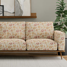 Load image into Gallery viewer, Beige Red Orange Gold Green Floral Drapery Upholstery Fabric