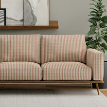 Load image into Gallery viewer, Rusty Red Grey Orange Stripe Upholstery Fabric
