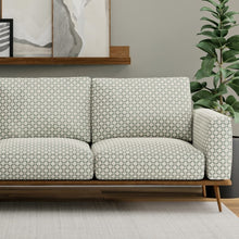 Load image into Gallery viewer, Stain Resistant Seafoam Green Cream Geometric Upholstery Drapery Fabric