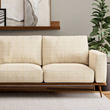 Load image into Gallery viewer, Heavy Duty Yellow Beige Damask Upholstery Fabric