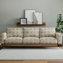 Load image into Gallery viewer, Heavy Grey Taupe Brown Ikat Cream Ethnic Geometric Upholstery Fabric