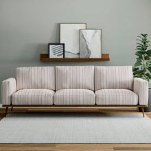 Load image into Gallery viewer, Heavy Duty Grey Taupe Cream Stripe Ethnic Geometric Upholstery Fabric