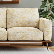 Load image into Gallery viewer, Heavy Duty Fade Resistant Cream Mustard Grey Beige Paisley Upholstery Fabric