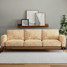 Load image into Gallery viewer, Heavy Duty Abstract Geometric Art Deco Mustard Gold Upholstery Fabric