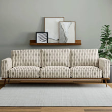 Load image into Gallery viewer, Heavy Duty Cream Charcoal Black Ethnic Geometric Upholstery Fabric