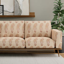 Load image into Gallery viewer, Beige Yellow Pink Black Paisley Cotton Drapery Upholstery Fabric