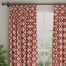 Load image into Gallery viewer, Rusty Red Mustard Gold Ivory Medallion Drapery Upholstery Fabric