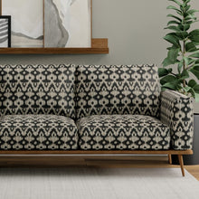 Load image into Gallery viewer, Black Brown Grey Beige Ikat Upholstery Fabric