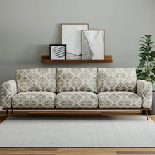 Load image into Gallery viewer, Heavy Duty Grey Taupe Cream Ikat Ethnic Geometric Upholstery Fabric