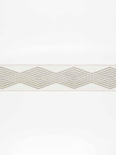 Load image into Gallery viewer, 3.75" Wide White Geometric Embroidered Drapery Tape Trim