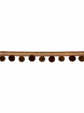 Load image into Gallery viewer, 1.5&quot; Wide Red Burgundy Orange Pom Pom Fringe Tape