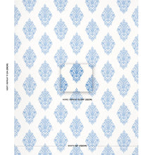 Load image into Gallery viewer, SCHUMACHER ZINDA EMBROIDERY FABRIC 70225 Blue on Ivory