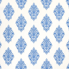 Load image into Gallery viewer, SCHUMACHER ZINDA EMBROIDERY FABRIC 70225 Blue on Ivory