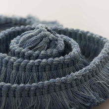 Load image into Gallery viewer, 1.25" Wide Navy French Blue Aqua Upholstery Brush Fringe Trim