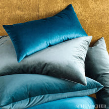 Load image into Gallery viewer, Schumacher Venetian Silk Velvet Fabric Ocean 70434