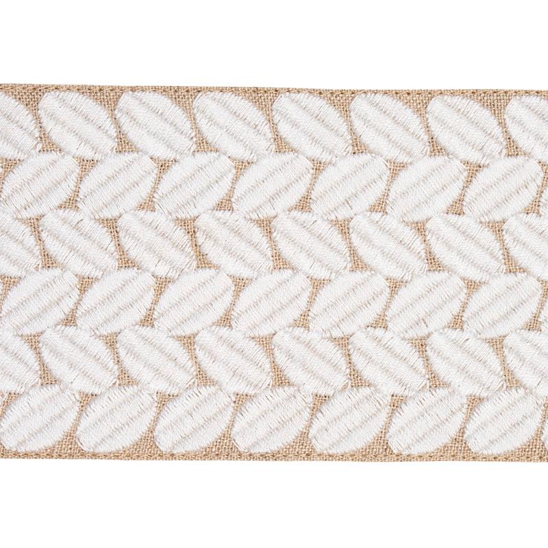 Schumacher Berkeley Tape Wide Trim 70658 /  Ivory On Natural