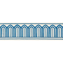 Load image into Gallery viewer, Schumacher Arches Embroidered Tape Medium Trim 70762 / Peacock