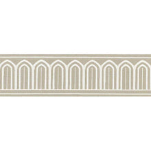 Load image into Gallery viewer, Schumacher Arches Embroidered Tape Medium Trim 70765 / Taupe