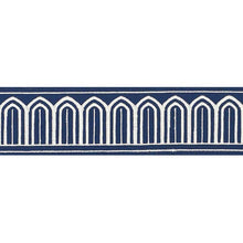 Load image into Gallery viewer, Schumacher Arches Embroidered Tape Medium Trim 70767 / Marine