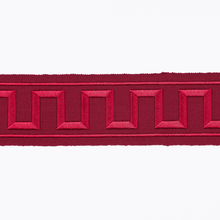 Load image into Gallery viewer, Schumacher Greek Key Embroidered Tape Trim 70805 / Burgundy
