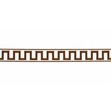 Load image into Gallery viewer, Schumacher Greek Key Embroidered Tape Trim 70808 / Brown
