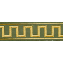 Load image into Gallery viewer, Schumacher Greek Key Embroidered Tape Trim 70809 / Olive