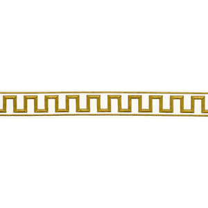 Schumacher Greek Key Embroidered Tape Trim 70813 / Gold