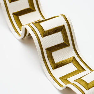 Schumacher Greek Key Embroidered Tape Trim 70813 / Gold