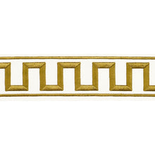 Load image into Gallery viewer, Schumacher Greek Key Embroidered Tape Trim 70813 / Gold