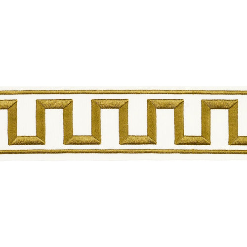 Schumacher Greek Key Embroidered Tape Trim 70813 / Gold