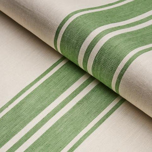 Schumacher Brentwood Stripe Fabric 70873 / Leaf Green