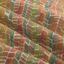Load image into Gallery viewer, Bella Dura Indoor Outdoor Warmwinds Abstract Teal Green Orange Red Mustard Upholstery Drapery Fabric FB