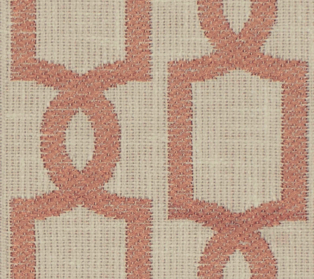 Cotton Blend Beige Coral Trellis Geometric Upholstery Drapery Fabric FB