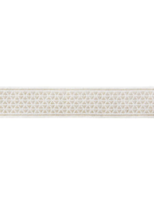 2.5" Wide Ivory Beige Geometric Embroidered Drapery Tape Trim