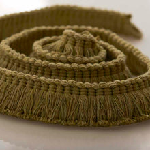 Load image into Gallery viewer, 1.25" Wide Mustard Green Upholstery Brush Fringe Trim