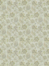 Load image into Gallery viewer, Cotton Aqua Seafoam Blue Green Grey Beige Floral Jacobean Upholstery Drapery Fabric