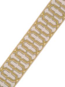 2" Mustard Gold Geometric Trellis Drapery Tape Trim