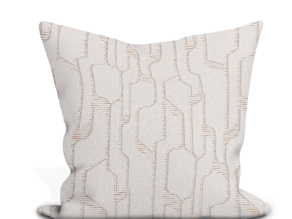 Custom Pillow Cover in Abstract Geometric Thibaut Metro in Celadon - Both Sides