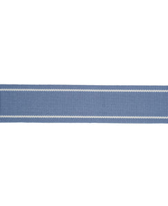 2" Wide French Blue Ivory Stripe Drapery Tape Trim