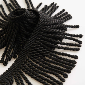 4.75" Wiide Black Tassel Bullion Fringe Trim