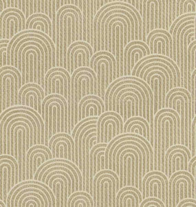 Beige Ivory Art Deco Geometric Upholstery Fabric