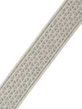 Load image into Gallery viewer, 2.5" Wide Grey Metallic Geometric Embroidered Drapery Tape Trim