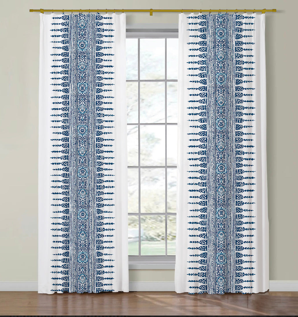  Thibaut Javanese Stripe Side Drapery Panels