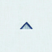 Load image into Gallery viewer, Schumacher Overlapping Triangles Fabric 74021 / Navy &amp; White