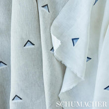 Load image into Gallery viewer, Schumacher Overlapping Triangles Fabric 74021 / Navy &amp; White