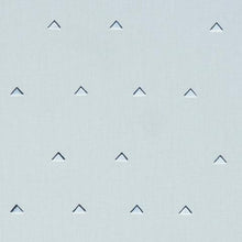 Load image into Gallery viewer, Schumacher Overlapping Triangles Fabric 74022 / Navy And White On Sky