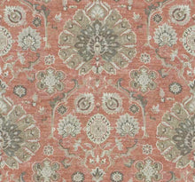 Load image into Gallery viewer, Cotton Linen Salmon Pink Cream Grey Beige Ikat Upholstery Drapery Fabric FB